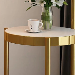 Pleated Cone Modern Arched Floor Lamp with Shelves Zawala Image - 9