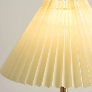 Modern Pleated Cone Shade White Ball Ceramic Table Lamp Zawala Image - 14