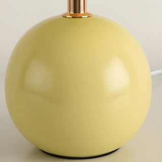 Modern Pleated Cone Shade White Ball Ceramic Table Lamp Zawala Image - 15