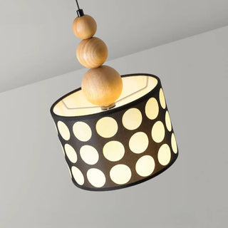 ZOWALA - Retro Cylinder Polka Dot Red Ball Pendant Light Image - 10
