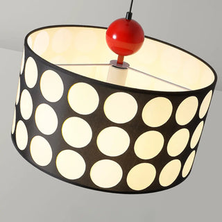 ZOWALA - Retro Cylinder Polka Dot Red Ball Pendant Light Image - 12