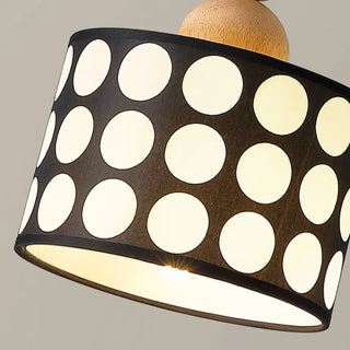 ZOWALA - Retro Cylinder Polka Dot Red Ball Pendant Light Image - 13