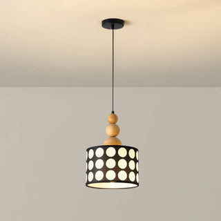 ZOWALA - Retro Cylinder Polka Dot Red Ball Pendant Light Image - 3