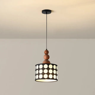 ZOWALA - Retro Cylinder Polka Dot Red Ball Pendant Light Image - 6