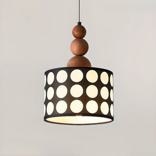 ZOWALA - Retro Cylinder Polka Dot Red Ball Pendant Light Image - 7