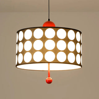 ZOWALA - Retro Cylinder Polka Dot Red Ball Pendant Light Image - 8
