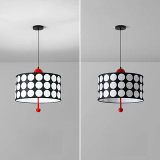 ZOWALA - Retro Cylinder Polka Dot Red Ball Pendant Light Image - 9