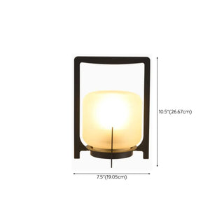 Stylish Oval Lantern Metal Frame LED Outdoor Table Lamp #size