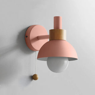 Modern Yellow Dome Study Wall Sconce with Pull Chain Zawala Image - 6