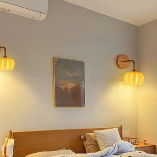 Modern Orange Pumpkin Resin LED Wall Sconce Lamp Zawala Image - 12