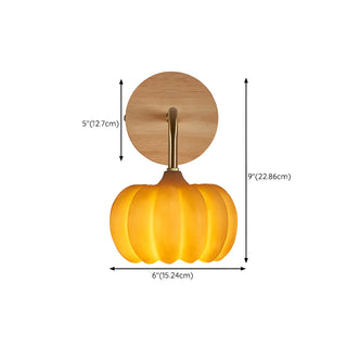 Modern Orange Pumpkin Resin LED Wall Sconce Lamp Zawala #size