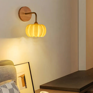 Modern Orange Pumpkin Resin LED Wall Sconce Lamp Zawala Image - 2