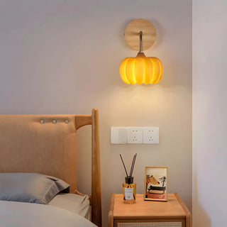 Modern Orange Pumpkin Resin LED Wall Sconce Lamp Zawala Image - 4