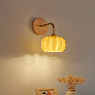 Modern Orange Pumpkin Resin LED Wall Sconce Lamp Zawala Image - 5