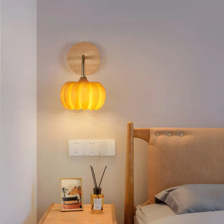 Modern Orange Pumpkin Resin LED Wall Sconce Lamp Zawala Image - 6