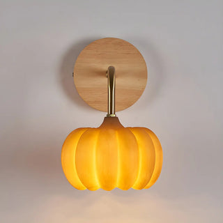 Modern Orange Pumpkin Resin LED Wall Sconce Lamp Zawala Image - 8
