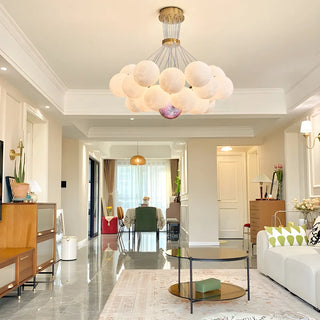 ZOWALA - Modern Purple White Orb Resin Ceiling Light