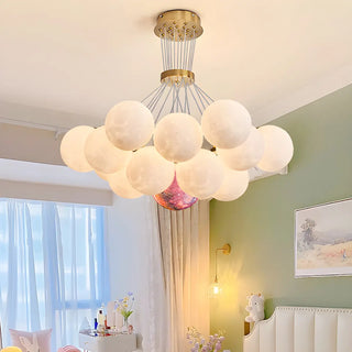 ZOWALA - Modern Purple White Orb Resin Ceiling Light
