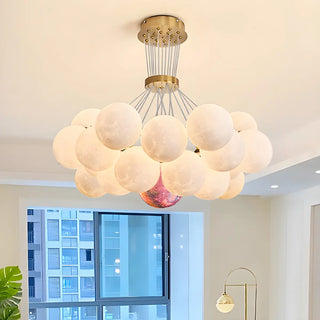 ZOWALA - Modern Purple White Orb Resin Ceiling Light