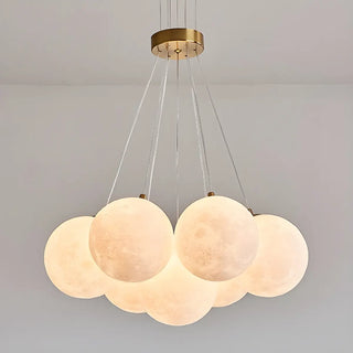 ZOWALA - Modern Purple White Orb Resin Ceiling Light