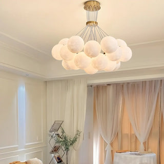 ZOWALA - Modern Purple White Orb Resin Ceiling Light