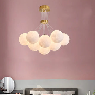 ZOWALA - Modern Purple White Orb Resin Ceiling Light
