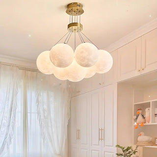 ZOWALA - Modern Purple White Orb Resin Ceiling Light