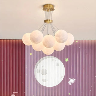 ZOWALA - Modern Purple White Orb Resin Ceiling Light