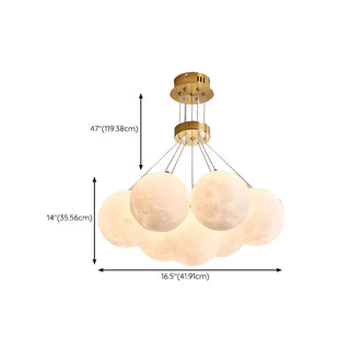 ZOWALA - Modern Purple White Orb Resin Ceiling Light