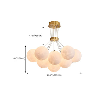 ZOWALA - Modern Purple White Orb Resin Ceiling Light