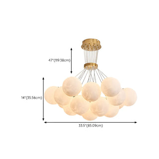 ZOWALA - Modern Purple White Orb Resin Ceiling Light