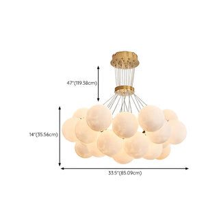ZOWALA - Modern Purple White Orb Resin Ceiling Light