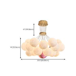 ZOWALA - Modern Purple White Orb Resin Ceiling Light