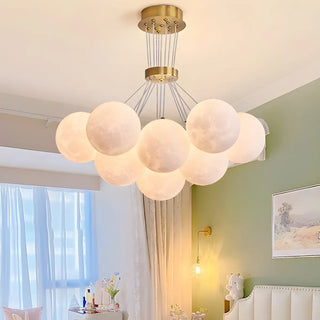 ZOWALA - Modern Purple White Orb Resin Ceiling Light