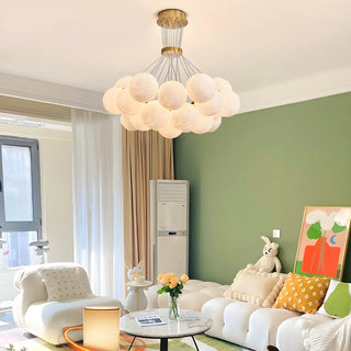 ZOWALA - Modern Purple White Orb Resin Ceiling Light