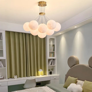 ZOWALA - Modern Purple White Orb Resin Ceiling Light
