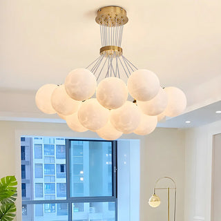 ZOWALA - Modern Purple White Orb Resin Ceiling Light