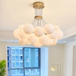 ZOWALA - Modern Purple White Orb Resin Ceiling Light