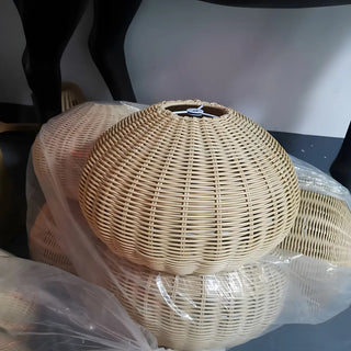 ZOWALA - Modern Rattan Dome Black Wall Light Image - 9
