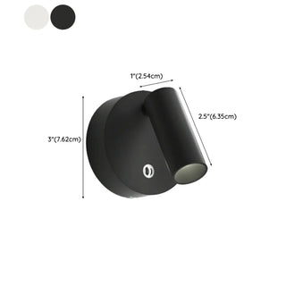 Rechargeable Round Base Cylinder Reading Wall Lamp Zawala #size