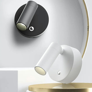 Rechargeable Round Base Cylinder Reading Wall Lamp Zawala Image - 2
