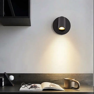Rechargeable Round Base Cylinder Reading Wall Lamp Zawala Image - 3