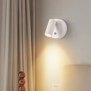 Rechargeable Round Base Cylinder Reading Wall Lamp Zawala Image - 5