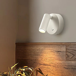 Rechargeable Round Base Cylinder Reading Wall Lamp Zawala Image - 7