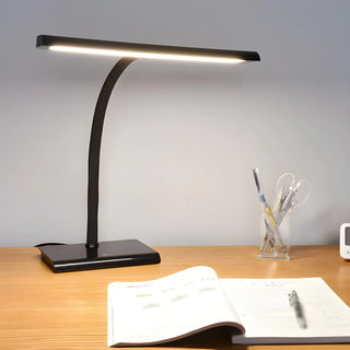Modern Minimalist Black LED Rectangular Base Desk Lamp Zawala Image - 1