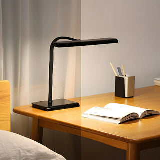 Modern Minimalist Black LED Rectangular Base Desk Lamp Zawala Image - 2