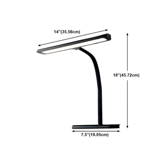 Modern Minimalist Black LED Rectangular Base Desk Lamp Zawala #size