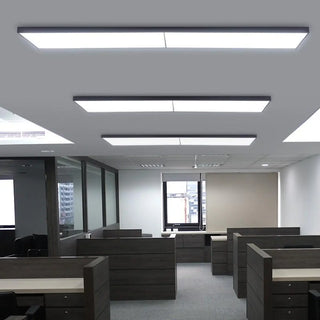 Modern Office Black Rectangle LED Flush Mount Light Zawala Image - 1