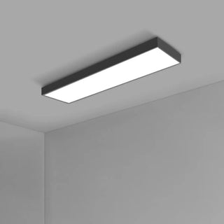 Modern Office Black Rectangle LED Flush Mount Light Zawala Image - 10