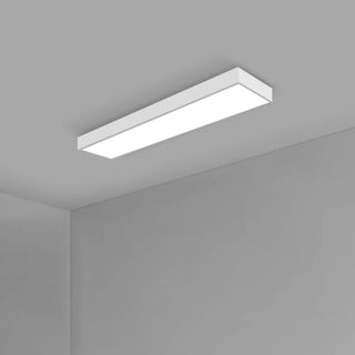 Modern Office Black Rectangle LED Flush Mount Light Zawala Image - 12